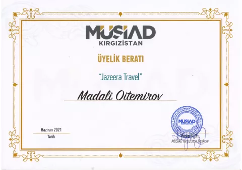 Сертификат: Членство MÜSİAD